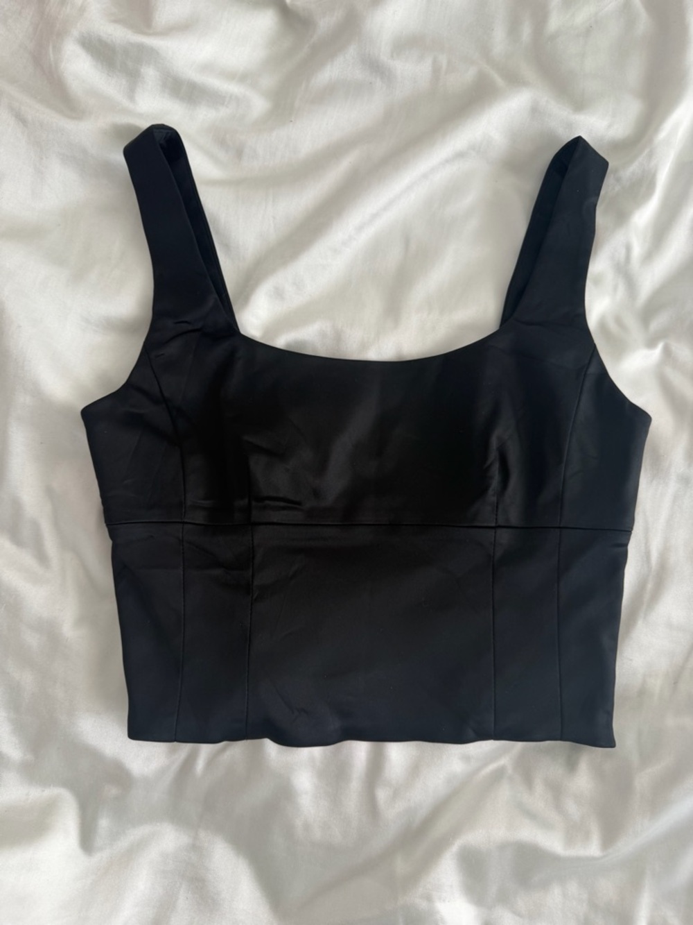 Wilfred Black Square Neck Cropped Tank Top